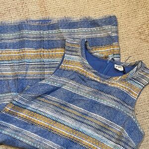 Stylish Blue and Yellow Striped Women's Dress